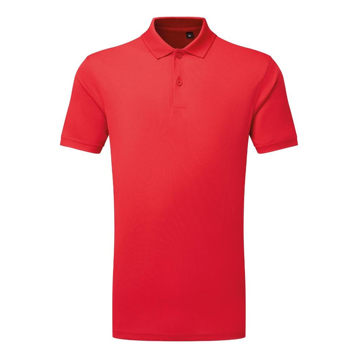 Fire Red - Front - TriDri Mens Textured Recycled Textured Short-Sleeved Polo Shirt