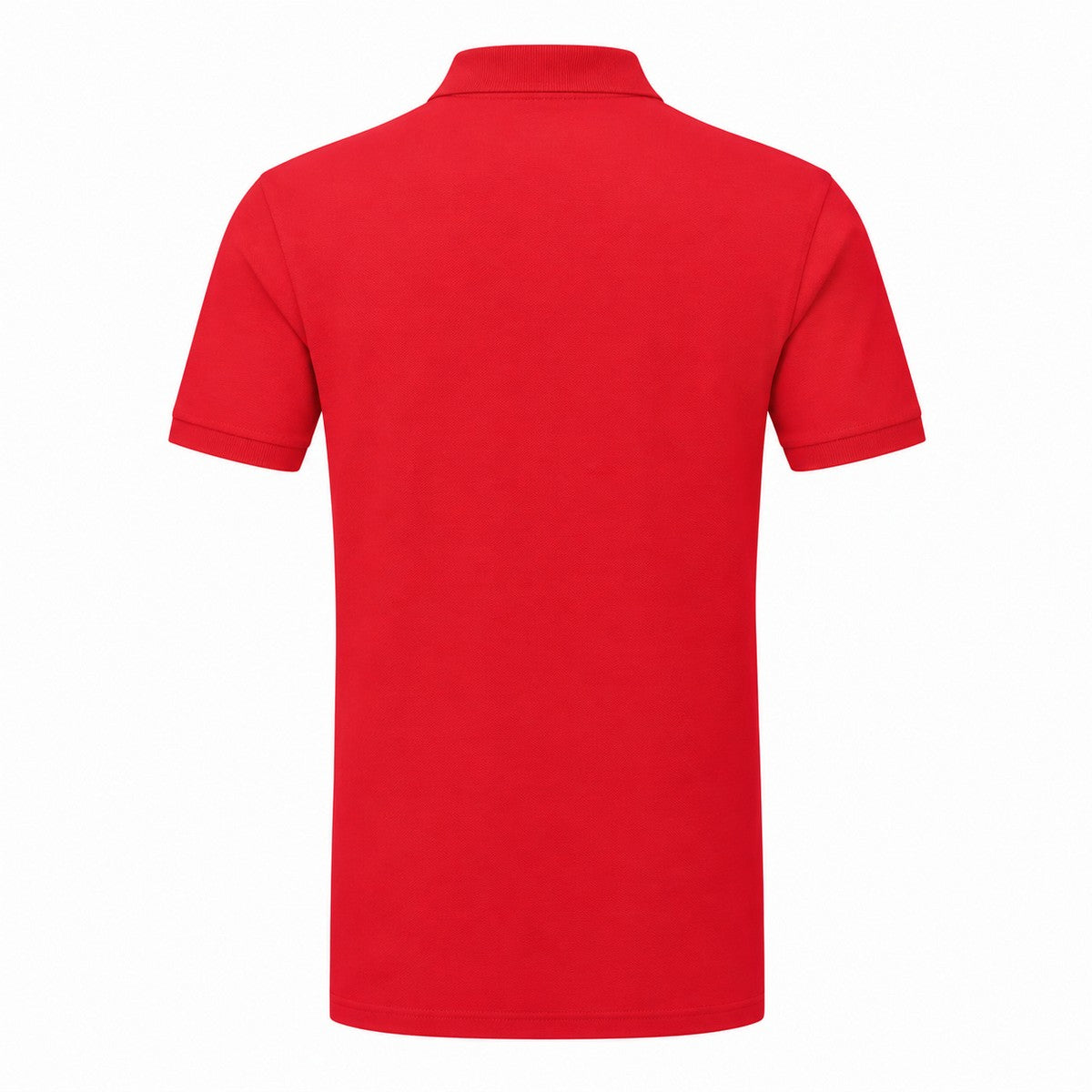 Fire Red - Back - TriDri Mens Textured Recycled Textured Short-Sleeved Polo Shirt