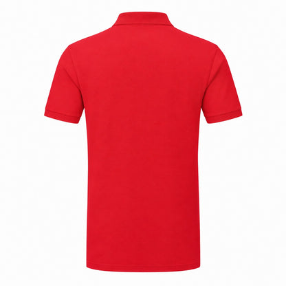 Fire Red - Back - TriDri Mens Textured Recycled Textured Short-Sleeved Polo Shirt