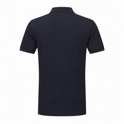 French Navy - Back - TriDri Mens Textured Recycled Textured Short-Sleeved Polo Shirt