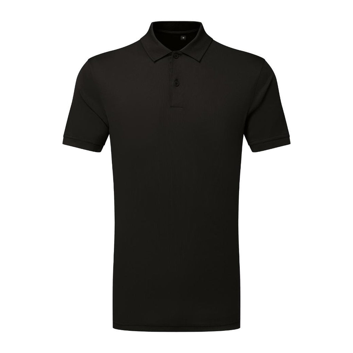 Black - Front - TriDri Mens Textured Recycled Textured Short-Sleeved Polo Shirt