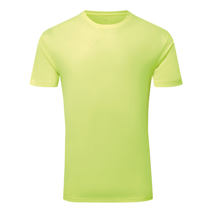 Lightning Yellow - Front - TriDri Mens Textured Recycled T-Shirt