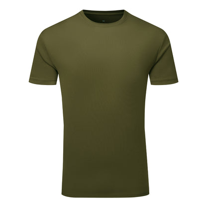 Olive - Front - TriDri Mens Textured Recycled T-Shirt