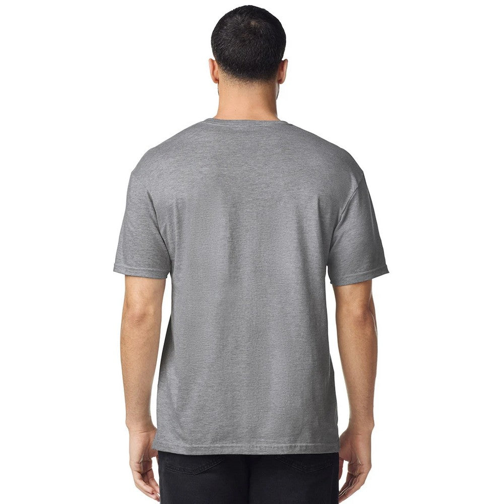 Sports Grey - Back - Gildan Mens Soft Touch V Neck T-Shirt