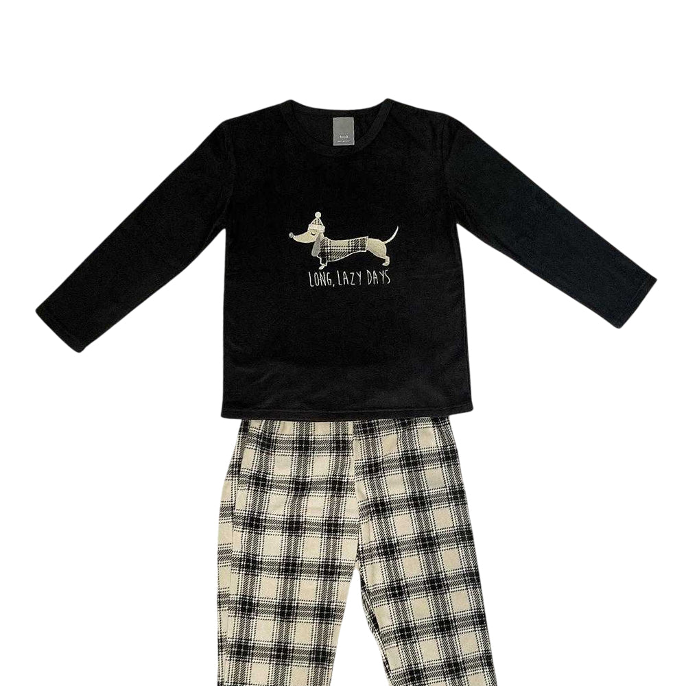 Beige-Brown - Side - Home & Living Unisex Adult Highland Cow Pyjama Set