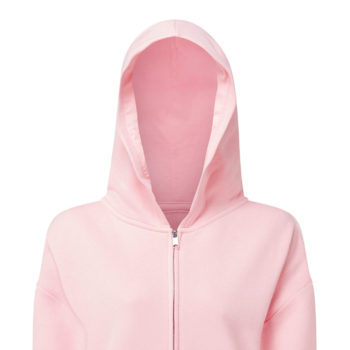 Light Pink - Side - TriDri Womens-Ladies Recycled Drawstring Oversized Full Zip Hoodie