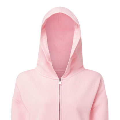 Light Pink - Side - TriDri Womens-Ladies Recycled Drawstring Oversized Full Zip Hoodie