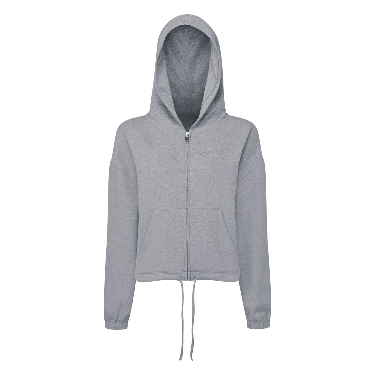 Grey - Front - TriDri Womens-Ladies Recycled Drawstring Oversized Full Zip Hoodie