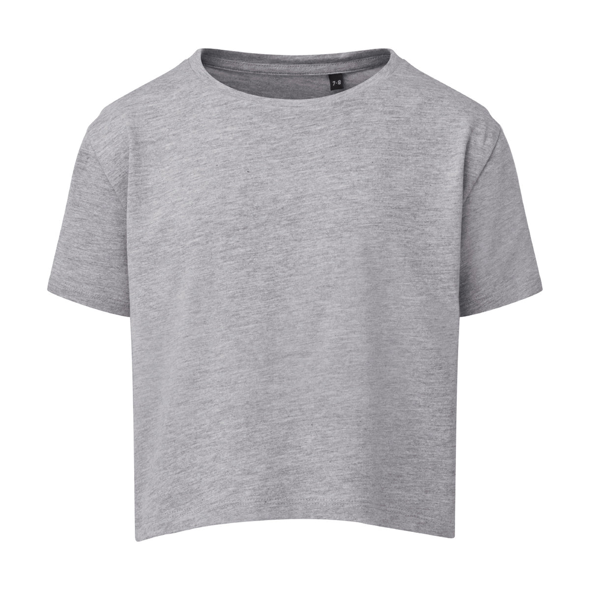 Heather Grey - Front - TriDri Childrens-Kids Removable Boxy T-Shirt