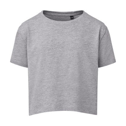 Heather Grey - Front - TriDri Childrens-Kids Removable Boxy T-Shirt