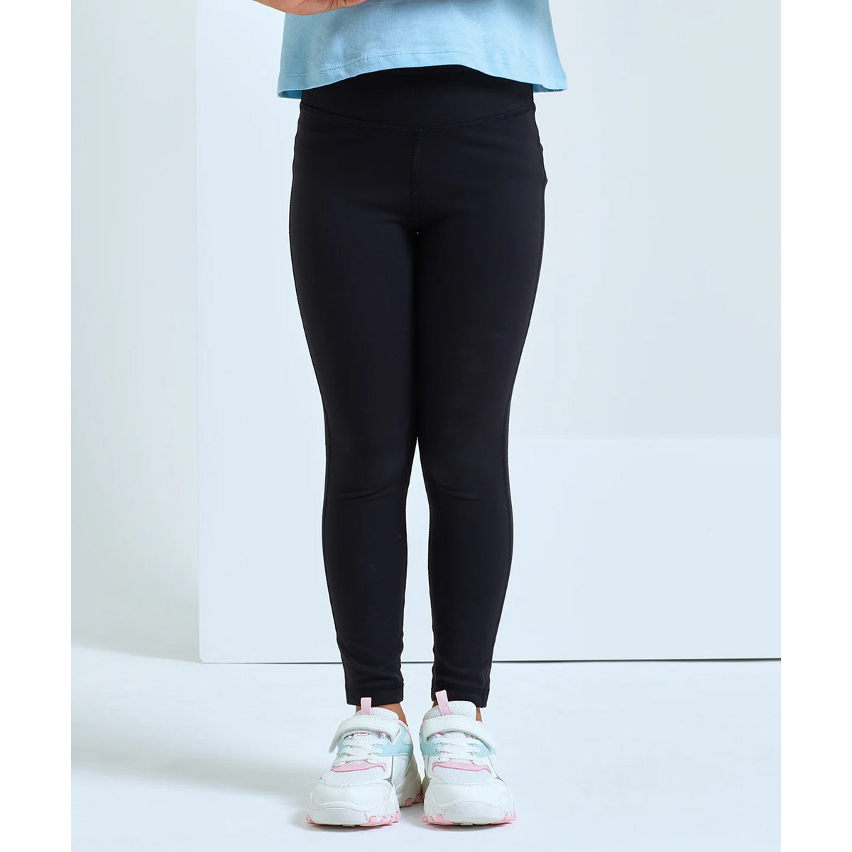 Black - Lifestyle - TriDri Childrens-Kids Performance Recycled Fitted Leggings