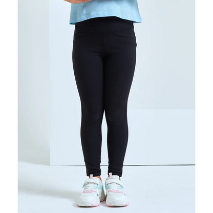 Black - Lifestyle - TriDri Childrens-Kids Performance Recycled Fitted Leggings