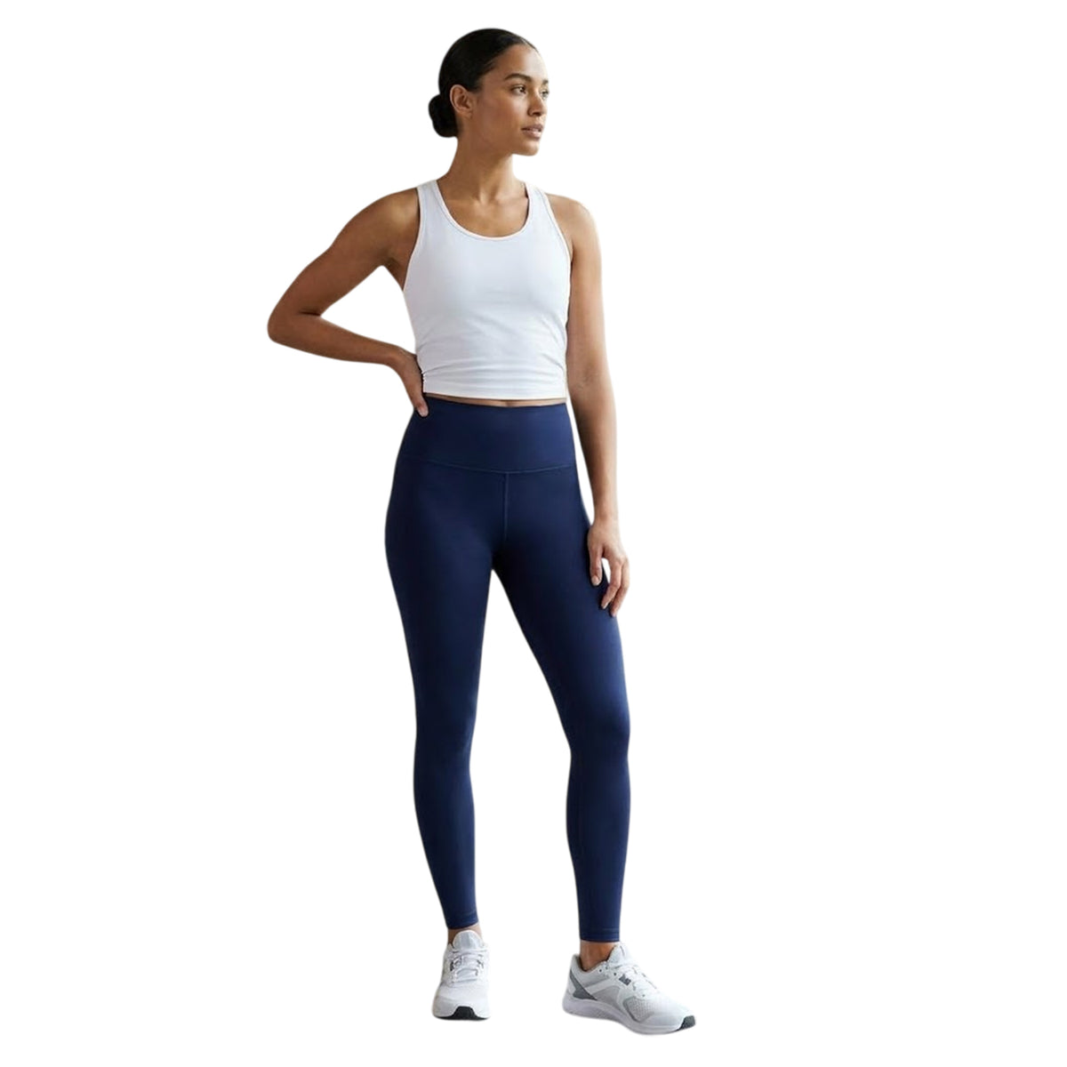 Navy - Side - TriDri Childrens-Kids Performance Recycled Fitted Leggings