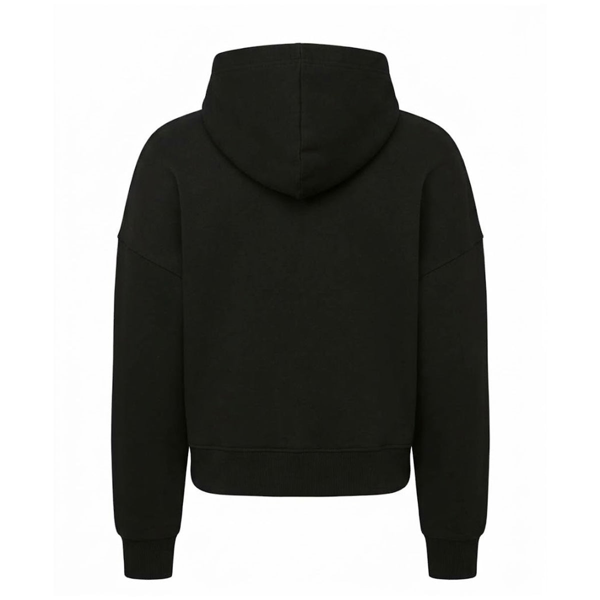 Black - Back - TriDri Childrens-Kids Recycled Cropped Relaxed Fit Hoodie