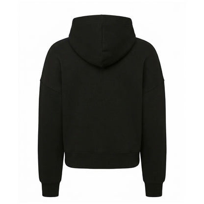 Black - Back - TriDri Childrens-Kids Recycled Cropped Relaxed Fit Hoodie