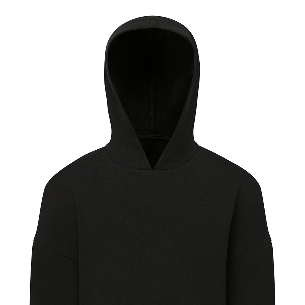 Black - Side - TriDri Childrens-Kids Recycled Cropped Relaxed Fit Hoodie
