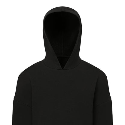 Black - Side - TriDri Childrens-Kids Recycled Cropped Relaxed Fit Hoodie