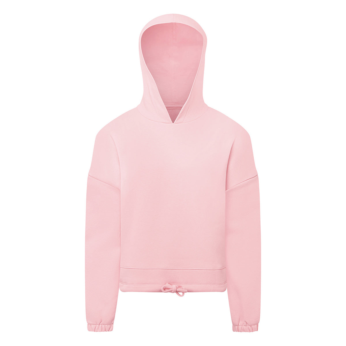Light Pink - Front - TriDri Childrens-Kids Recycled Cropped Relaxed Fit Hoodie