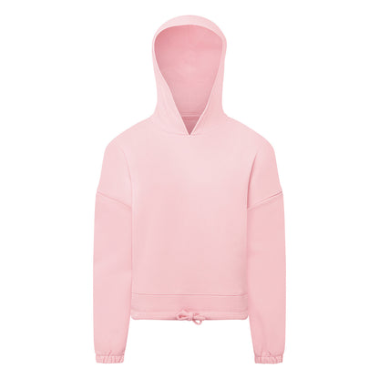 Light Pink - Front - TriDri Childrens-Kids Recycled Cropped Relaxed Fit Hoodie