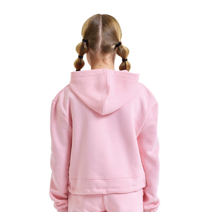 Light Pink - Back - TriDri Childrens-Kids Recycled Cropped Relaxed Fit Hoodie
