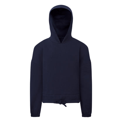 Navy - Front - TriDri Childrens-Kids Recycled Cropped Relaxed Fit Hoodie