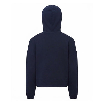 Navy - Back - TriDri Childrens-Kids Recycled Cropped Relaxed Fit Hoodie