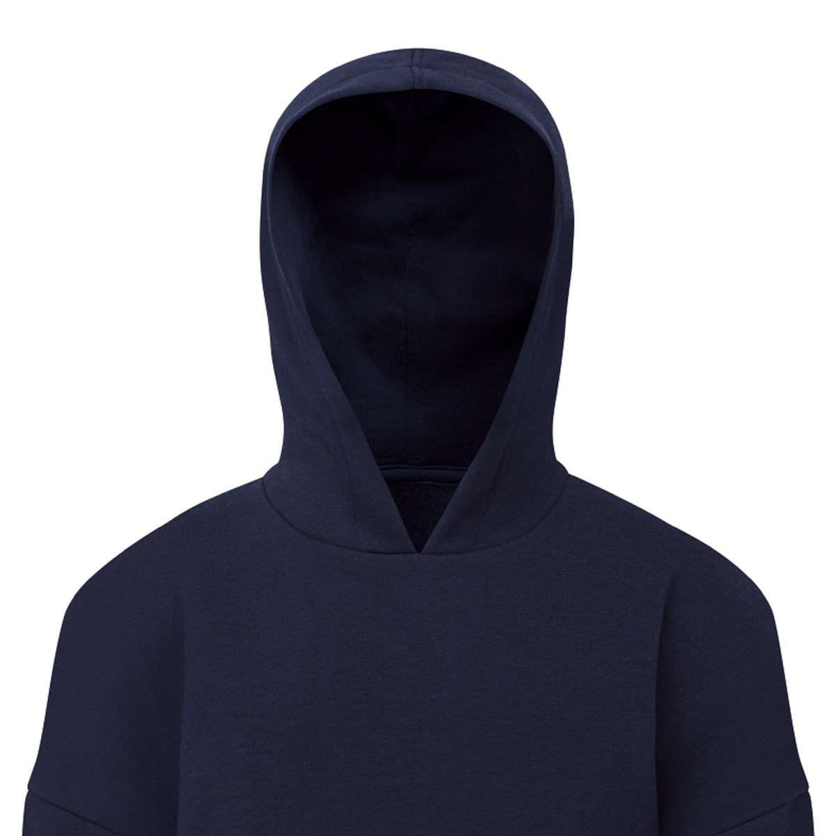 Navy - Side - TriDri Childrens-Kids Recycled Cropped Relaxed Fit Hoodie