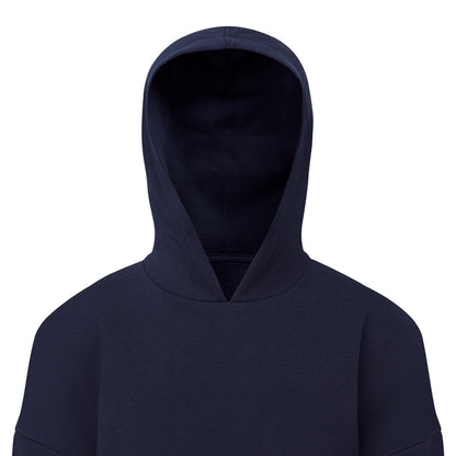 Navy - Side - TriDri Childrens-Kids Recycled Cropped Relaxed Fit Hoodie