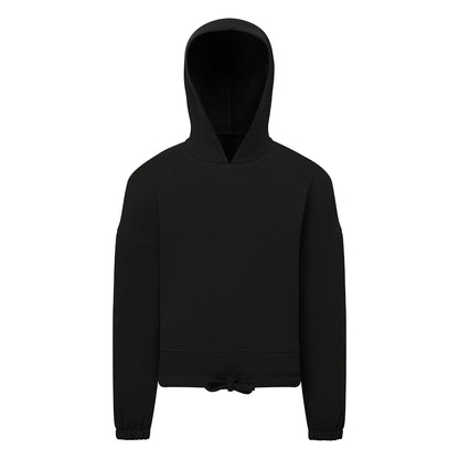 Black - Front - TriDri Childrens-Kids Recycled Cropped Relaxed Fit Hoodie