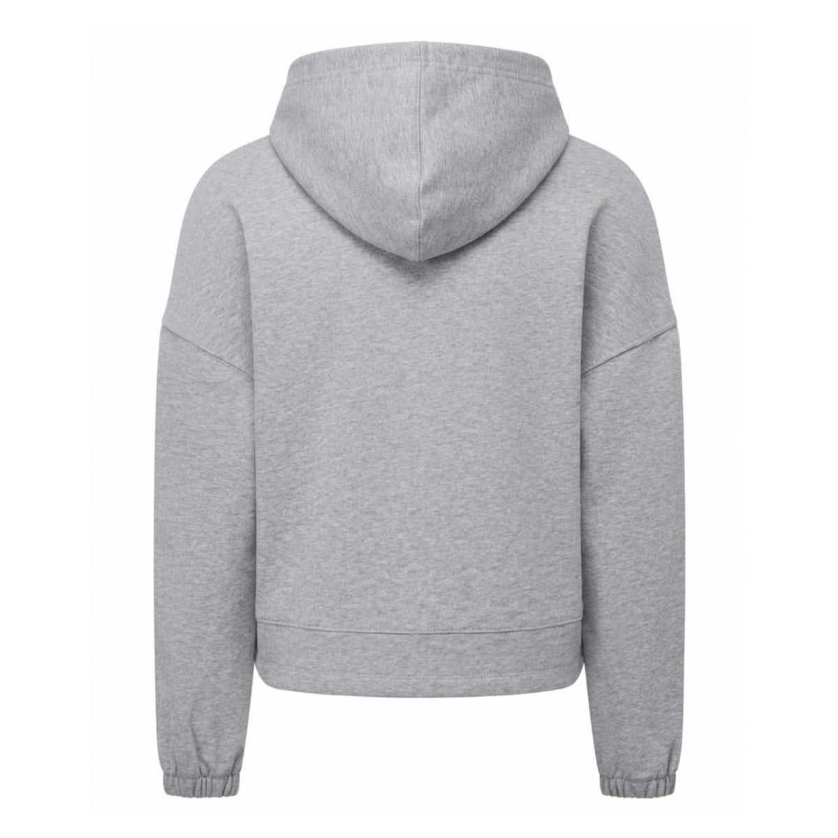 Grey - Back - TriDri Childrens-Kids Heather Cropped Oversized Drawstring Hoodie