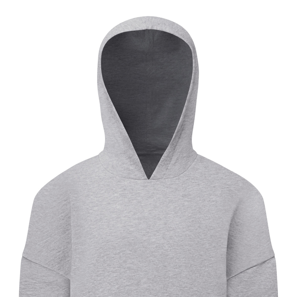 Grey - Side - TriDri Childrens-Kids Heather Cropped Oversized Drawstring Hoodie