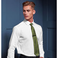 Olive - Back - Premier Mens Plain Satin Tie (Narrow Blade)