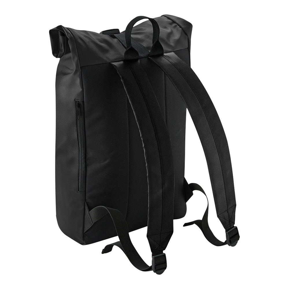 Black - Back - Bagbase Tarp Roll Top Backpack