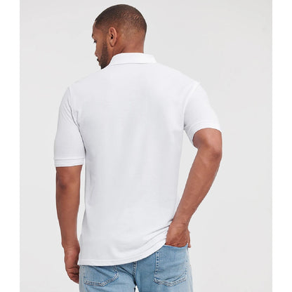 White - Lifestyle - Russell Mens Hardwearing Polo Shirt