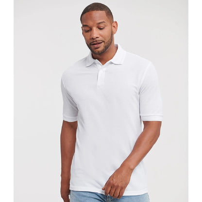 White - Pack Shot - Russell Mens Hardwearing Polo Shirt