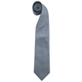 Grey - Front - Premier Mens “Colours” Plain Fashion - Business Tie