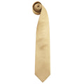 Gold - Front - Premier Mens “Colours” Plain Fashion - Business Tie