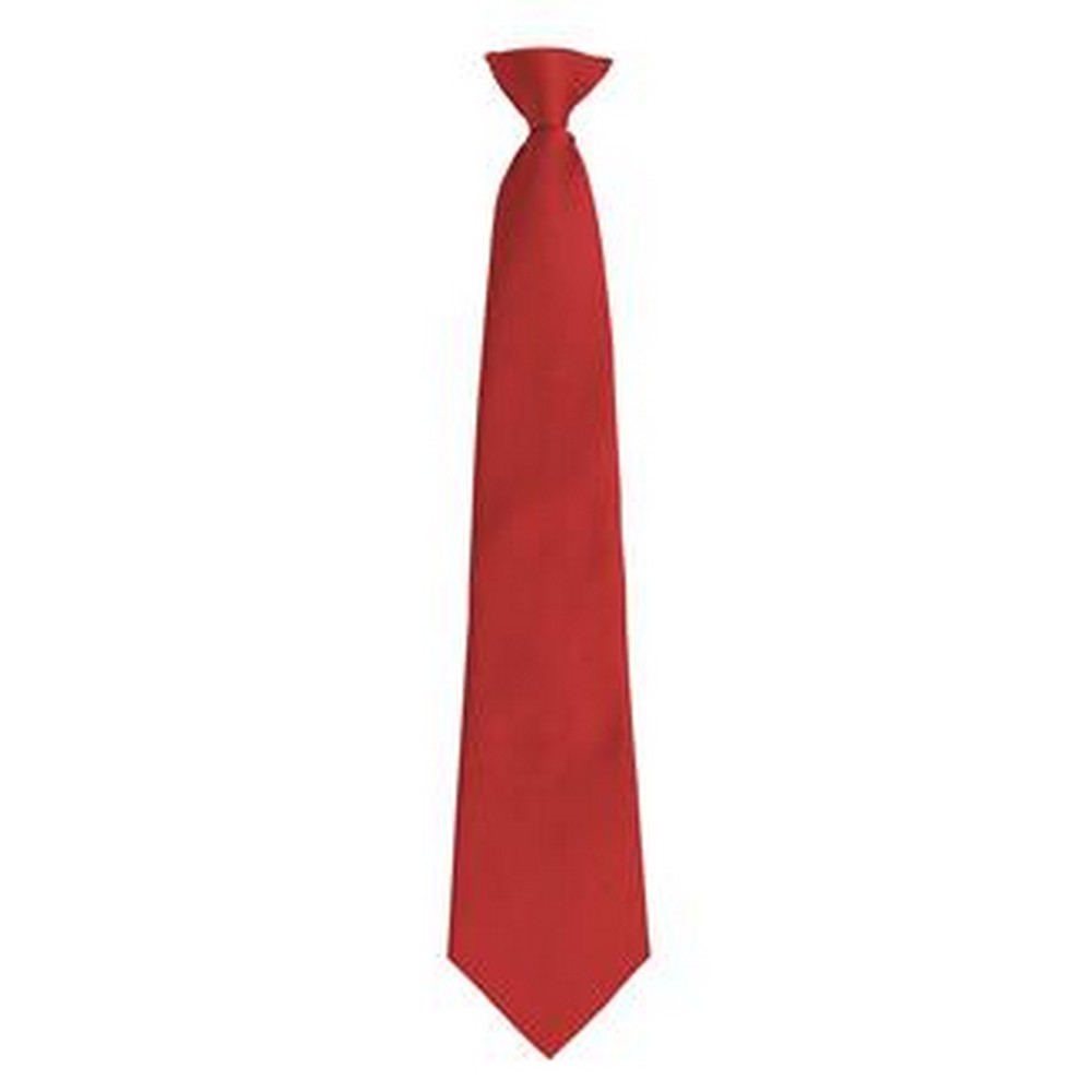 Red - Front - Premier Mens Fashion ”Colours” Work Clip On Tie