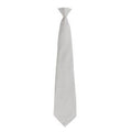 Silver - Front - Premier Mens Fashion ”Colours” Work Clip On Tie