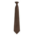 Brown - Front - Premier Mens Fashion ”Colours” Work Clip On Tie