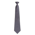 Grey - Front - Premier Mens Fashion ”Colours” Work Clip On Tie