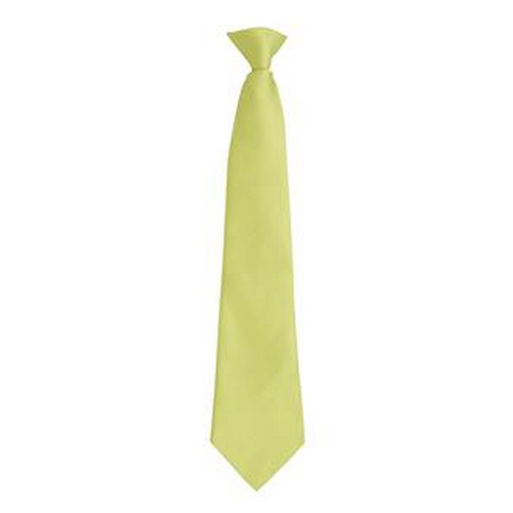 Lime - Front - Premier Mens Fashion ”Colours” Work Clip On Tie