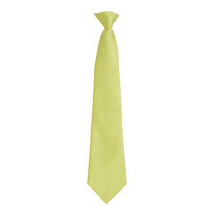 Lime - Front - Premier Mens Fashion ”Colours” Work Clip On Tie