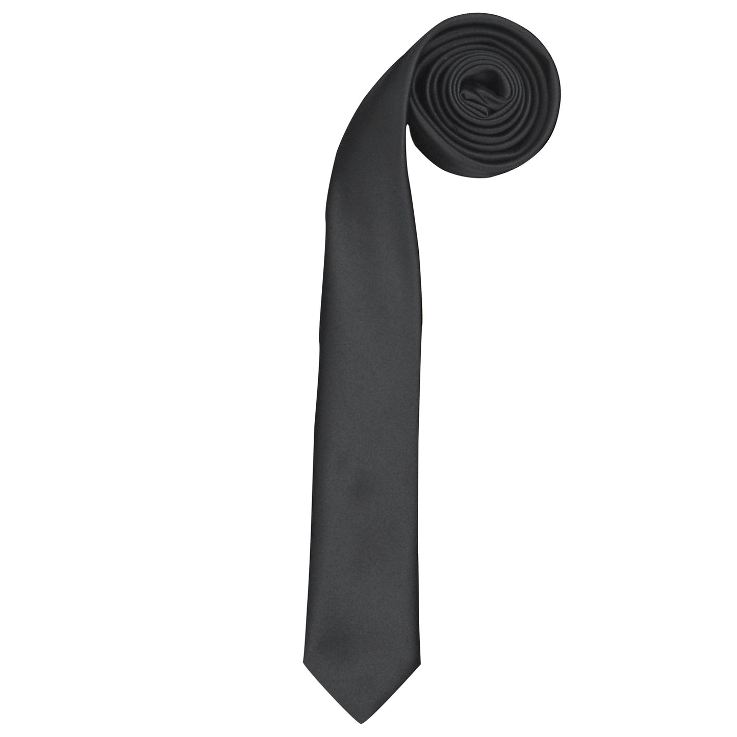 Black - Front - Premier Tie - Mens Slim Retro Work Tie