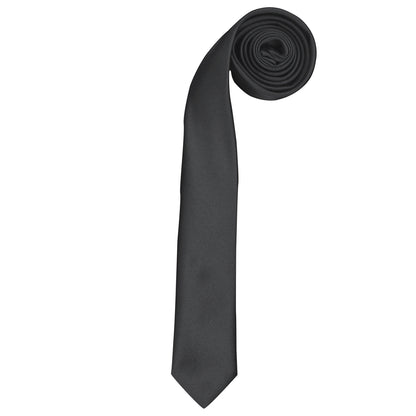Black - Front - Premier Tie - Mens Slim Retro Work Tie