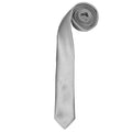 Silver - Front - Premier Tie - Mens Slim Retro Work Tie