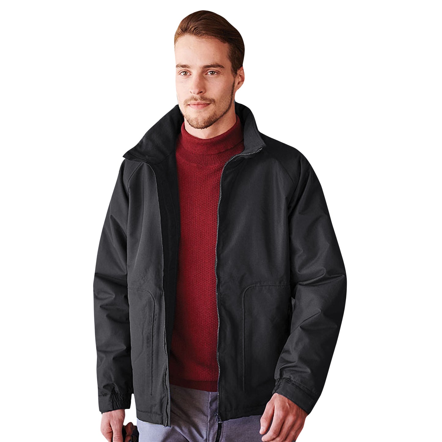 Black - Back - Regatta Mens Waterproof Windproof Jacket (Fleece Lined)