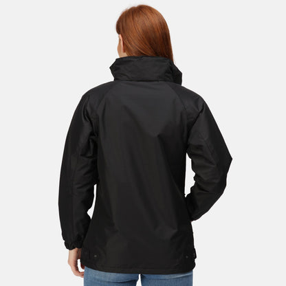 Black - Back - Regatta Womens-Ladies Waterproof Windproof Jacket (Fleece Lined)