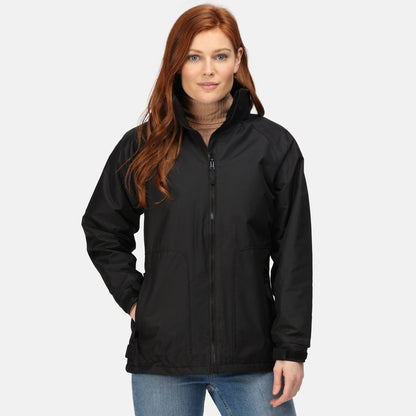 Black - Side - Regatta Womens-Ladies Waterproof Windproof Jacket (Fleece Lined)
