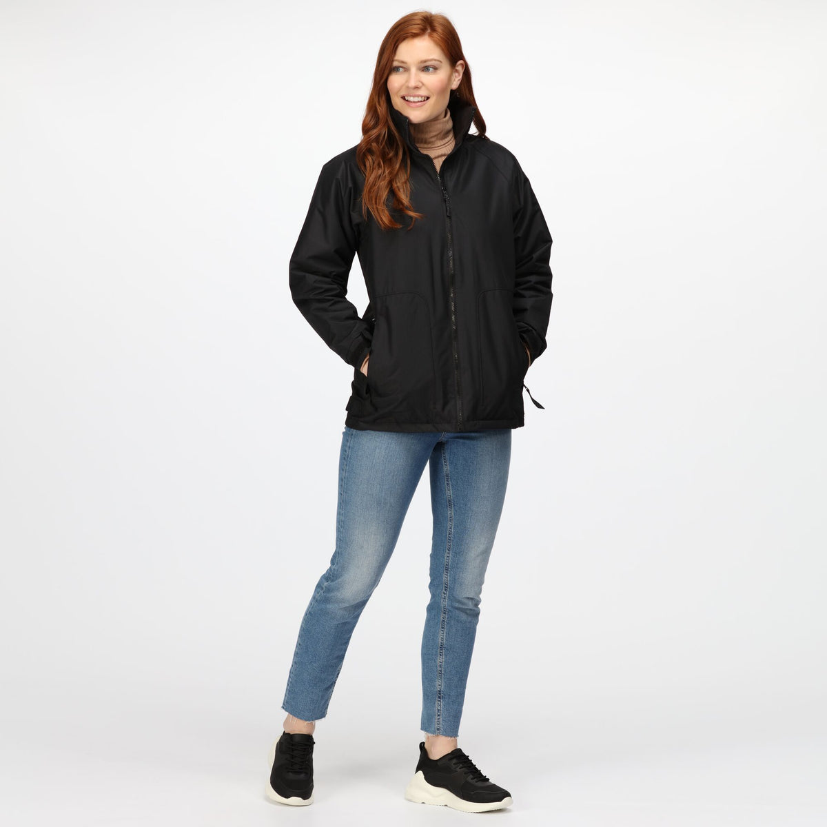 Black - Lifestyle - Regatta Womens-Ladies Waterproof Windproof Jacket (Fleece Lined)